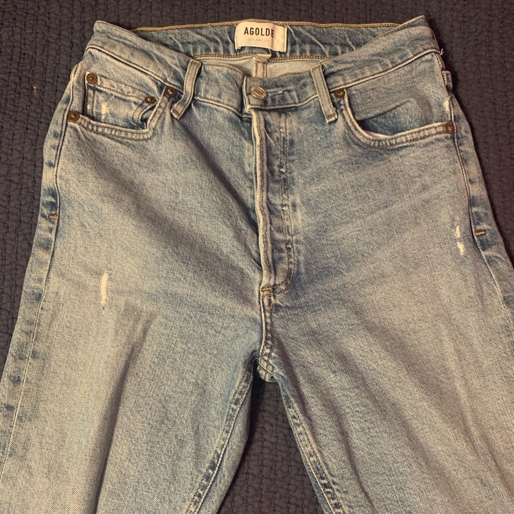 AGOLDE Nico High Rise Slim Fit Denim Jeans in Headlines Size 25